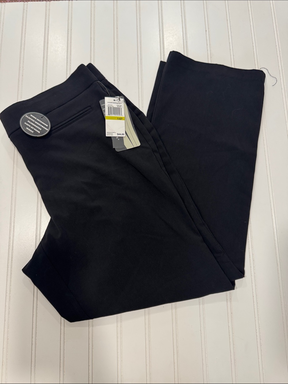 Counterparts Dress Pants Womens Size 14P Black Slimming NWT